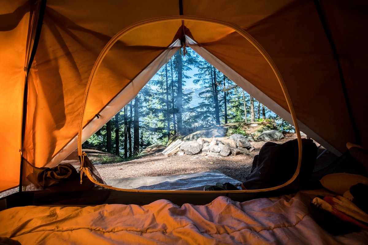 Glamping tent on the farm at Prakruti Farms